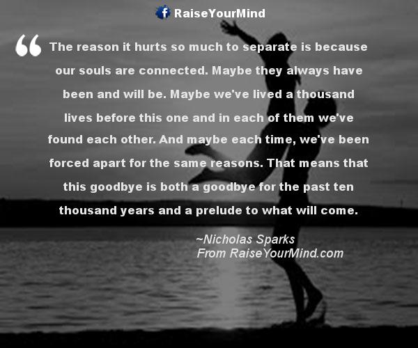 Love Quotes, Sayings & Verses | The reason it hurts so much to separate