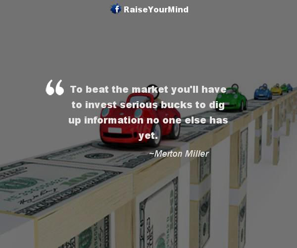howto beat the market - Finance quote image