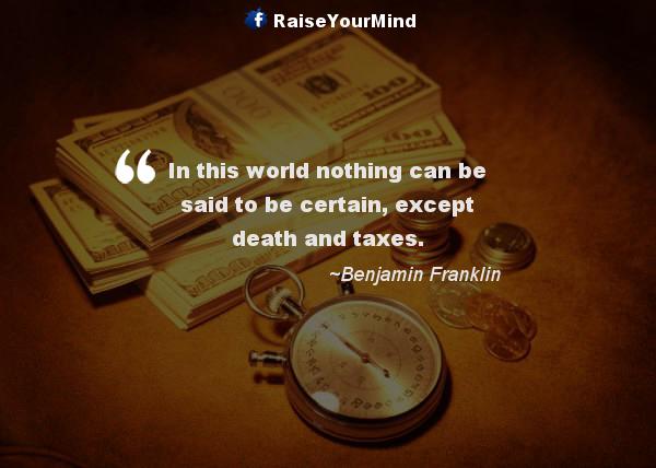 death and taxes - Finance quote image