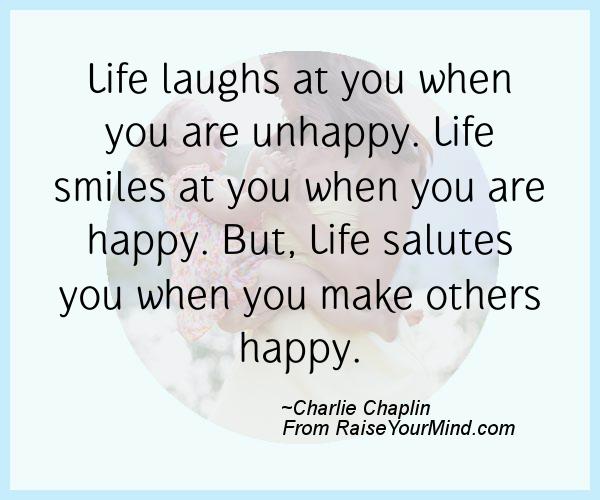 A nice happiness quote from Charlie Chaplin  - Proverbes Happiness