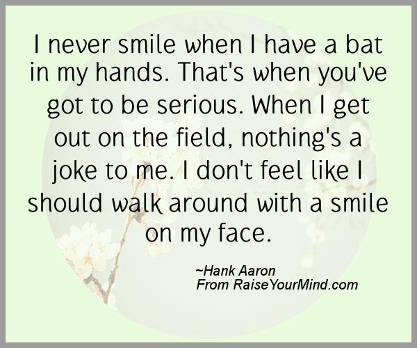 A nice happiness quote from Hank Aaron - Proverbes Happiness