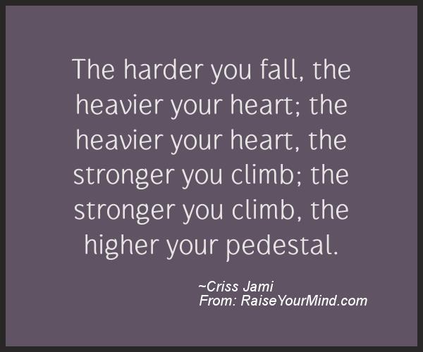 A nice motivational quote from Criss Jami