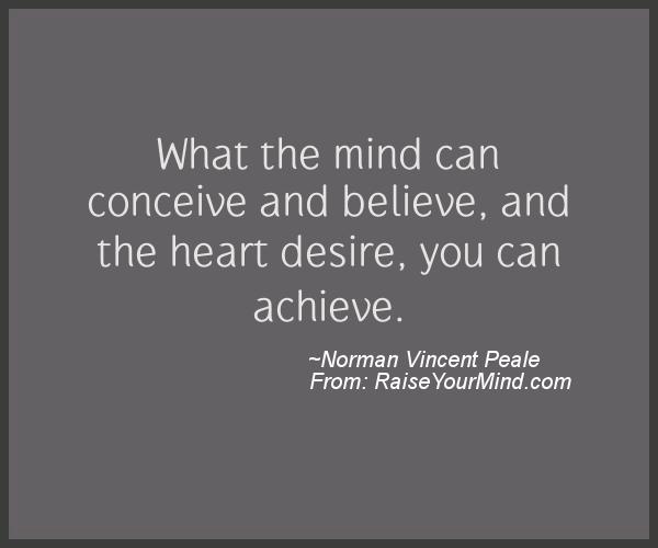 A nice motivational quote from Norman Vincent Peale