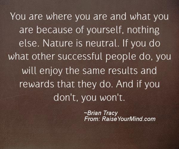 A nice motivational quote from Brian Tracy