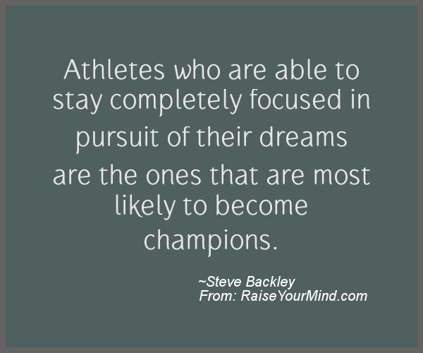 A nice motivational quote from Steve Backley