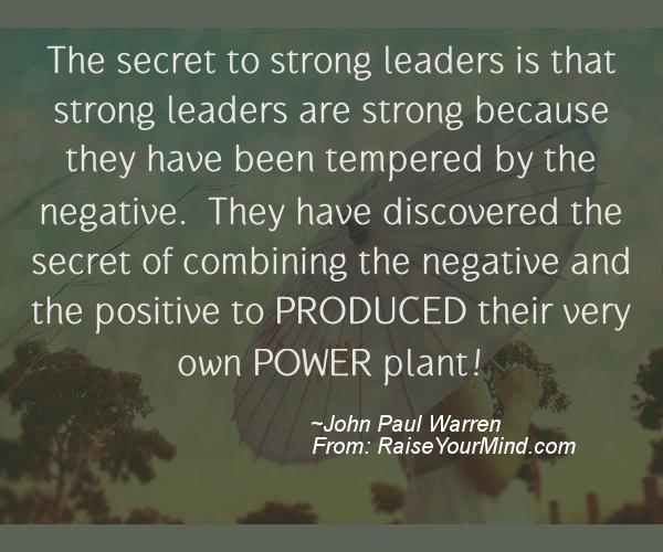 A nice motivational quote from John Paul Warren