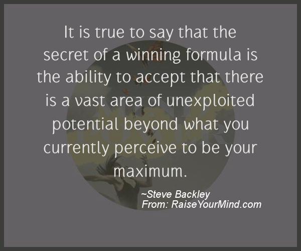A nice motivational quote from Steve Backley