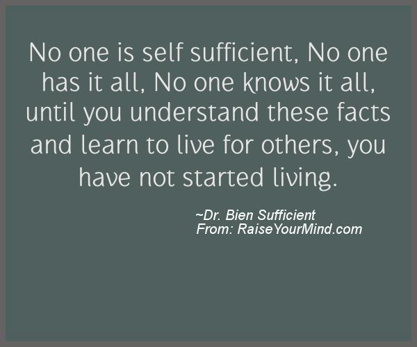 A nice motivational quote from Dr. Bien Sufficient