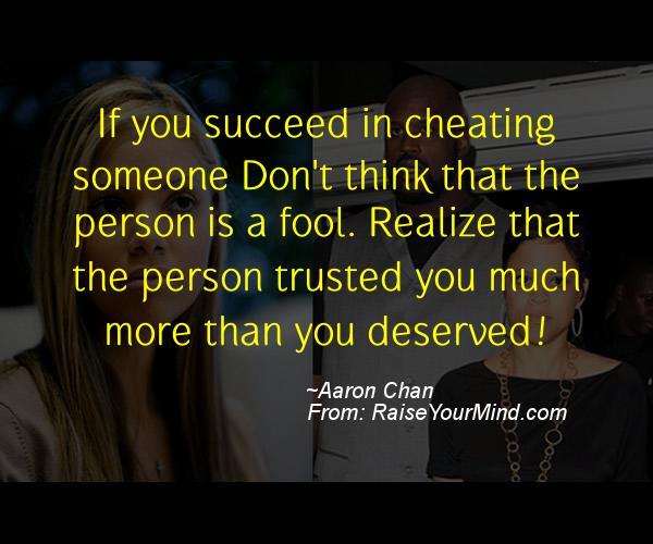 A nice cheating quote from Aaron Chan 