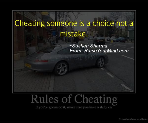 A nice cheating quote from Sushan Sharma 