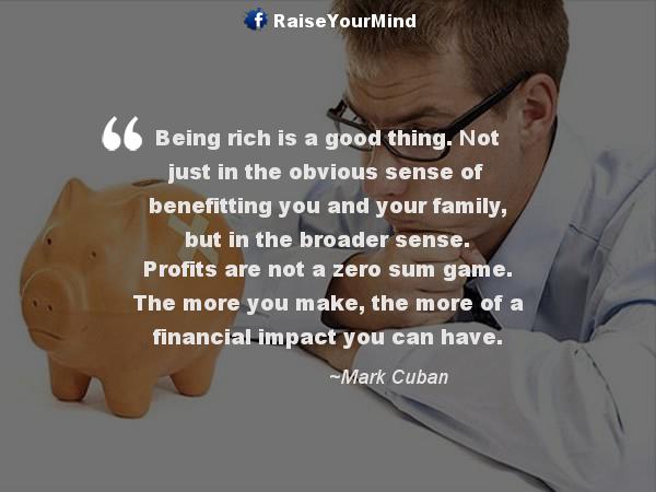 being rich is good - Finance quote image