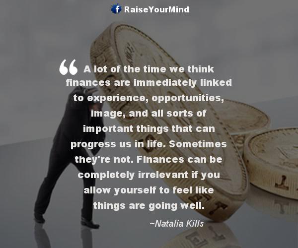 think about finances - Finance quote image
